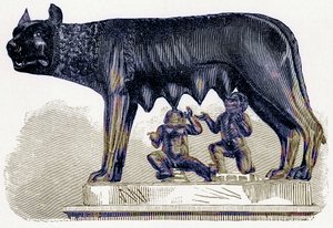 Wolvin van het Capitool, illustratie uit History of Rome door Victor Duruy, gepubliceerd 1884