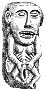 Sheela-na-Gig, van Ballinahend Castle, Tipperary, Ierland