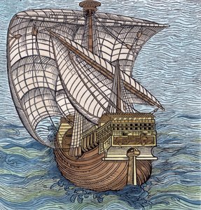 Schip uit de tijd van Columbus, uit 