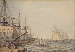 Schepen bij de Monding van de Rivier Hull, begin 19e eeuw door English School