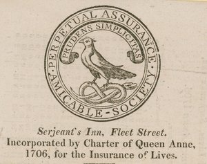 Bord van de Amicable Society Perpetual Assurance door English School