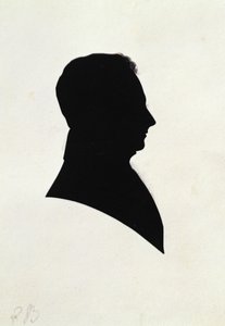 Silhouet van EB, uit Michael Faradays plakboek (inkt op papier)