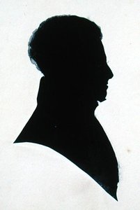 Silhouet van GB, uit het plakboek van Michael Faraday