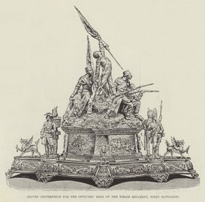 Zilveren Middelpunt voor de Officierenmess van het Welsh Regiment, Eerste Bataljon