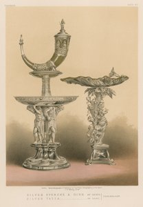 Zilveren Epergne en Hoorn door Hertz, Zilveren Tazza door Dahl, Kopenhagen door English School
