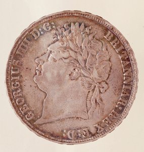 Zilveren Engelse kroon, regeerperiode van koning George IV (1820-1830). Diam. 3,7 cm Napels, archeologisch museum door English School
