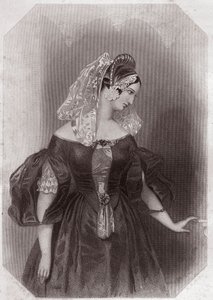 Silvia (De Twee Edellieden van Verona) in - "Galerij van de Vrouwen van Shakespeare, collectie van vijfenveertig serieuze portretten door de vroege Londense kunstenaars, verrijkt met kritische en literaire aantekeningen" circa 1838 - uit "Galerij van de vr door English School