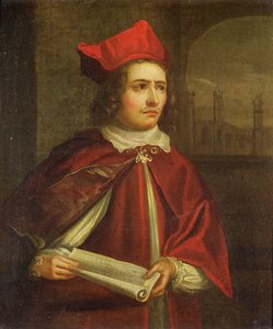 Sir Augustus Harris als Kardinaal Wolsey door English School