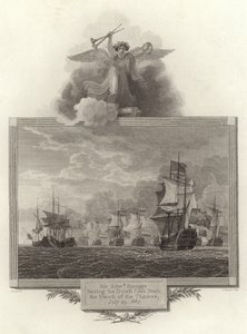 Sir Edward Spragge dwingt de Nederlandse vloot uit de monding van de Theems, 23 juli 1667 door English School