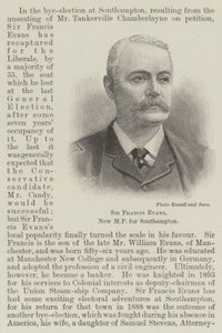 Sir Francis Evans, nieuw parlementslid voor Southampton (gravure) door English School