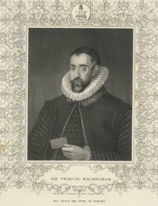 Sir Francis Walsingham (gravure) door English School