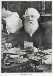 Sir Henry Layard (litho) door English School