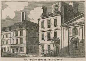 Het huis van Sir Isaac Newton, St Martins Street, Leicester Square, Londen door English School