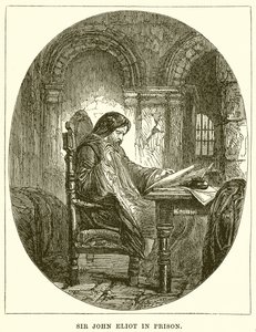 Sir John Eliot in de gevangenis door English School