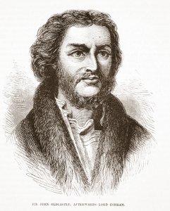 Sir John Oldcastle, later Lord Cobham, illustratie uit De Geschiedenis van het Protestantisme door James Aitken Wylie, 1878