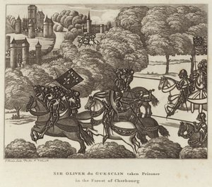 Sir Oliver du Guesclin gevangen genomen in het Bos van Cherbourg door English School