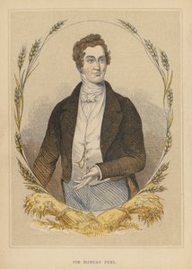 Sir Robert Peel (gekleurde gravure) door English School