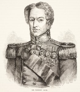 Sir Robert Sale, illustratie uit Cassells Geïllustreerde Geschiedenis van Engeland door English School