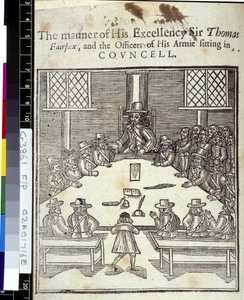 Sir Thomas Fairfax en de Algemene Raad van het Parlementaire Leger door English School
