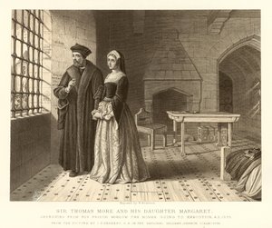 Sir Thomas More en zijn dochter Margaret door English School
