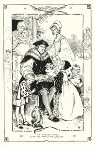Sir Thomas More met zijn Familie in Chelsea door English School