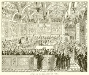 Zitting van het parlement van Parijs door English School