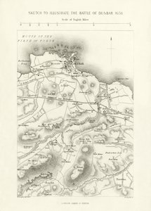 Schets ter illustratie van de Slag bij Dunbar, 1650