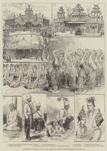 Schetsen in Rangoon, bezoek van de onderkoning van India aan Brits Birma door English School