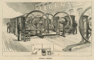 Schetsen bij de Royal Mint, Tower Hill; muntpersen door English School