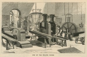 Schetsen bij de Royal Mint, Tower Hill; een van de walskamers door English School