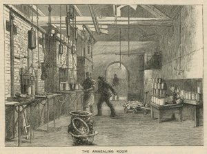 Schetsen bij de Royal Mint, Tower Hill; de Gloeikamer door English School