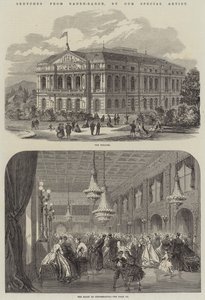 Schetsen uit Baden-Baden (gravure) door English School