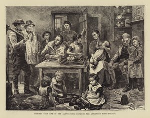 Schetsen uit het leven in de landbouwdistricten, het huis van de arbeider, avond