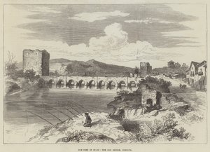 Schetsen in Spanje, de oude brug, Cordova