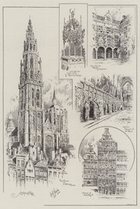 Schetsen van Antwerpen (gravure) door English School
