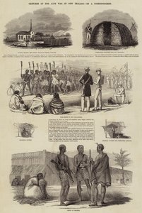 Schetsen van de Laatste Oorlog in Nieuw-Zeeland (gravure) door English School