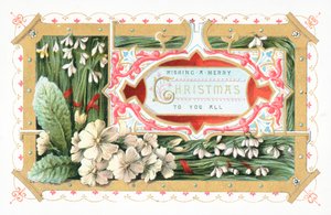 Sneeuwklokjes en Bloemen, Kerstkaart door English School