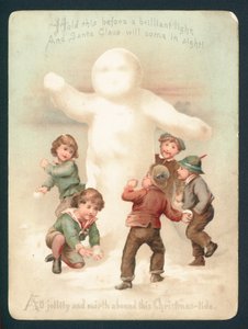 Sneeuwpop, kinderen en sneeuwballen