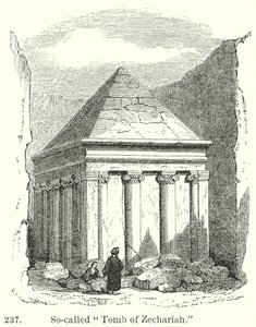 Zogenaamde "Graf van Zacharia" (gravure) door English School