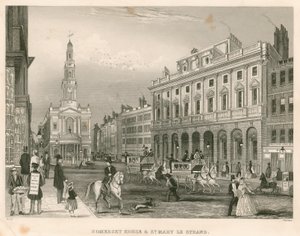 Somerset House en St Mary-le-Strand, The Strand, Londen door English School