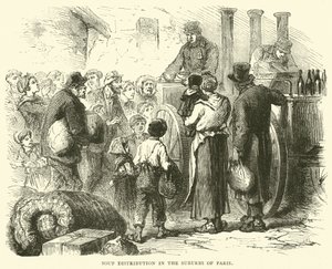 Soepuitdeling in de buitenwijken van Parijs, december 1870 door English School