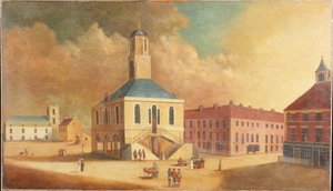 Marktplaats van South Shields, ca. 1800 door English School