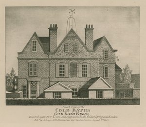 Zuidelijk uitzicht op de Cold Baths, Cold Bath Fields door English School