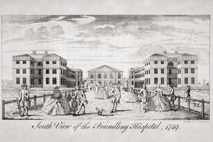 Zuidelijk uitzicht op het Weeshuis, Londen, 1749