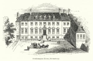 Southampton huis, Bloomsbury (gravure) door English School