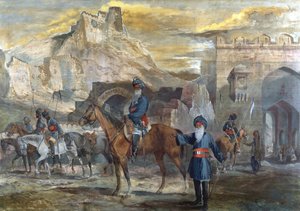 Sowars, 19e Regiment van Bengal Lansiers in Afghanistan, ca.1880 door English School