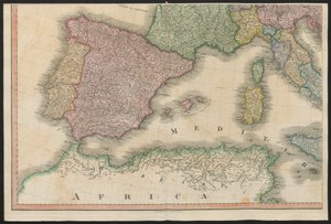 Spanje en Portugal, uit Europa, beschrijvend alle veranderingen van Gebied, samen met hun afwijkingen in de grenslijnen van de verschillende Rijken en Staten, overeengekomen en bevestigd door het definitieve verdrag van Parijs, 20 november 1815, gepublicee door English School