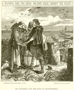 St. Cuthbert en de koning van Northumbria door English School