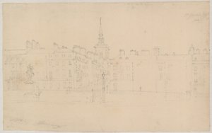 St Jamess Square, Londen; originele potloodschets door English School