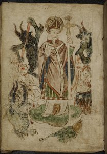 Sint Patrick omringd door demonen door English School